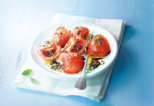 Salade de tomates aux échalotes marinées